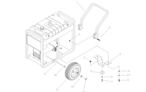 Wheel Kit Diagram and Parts List for 1339-0-SE10000  Briggs and Stratton Generator